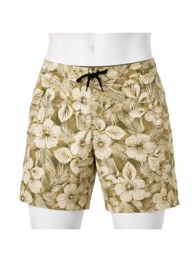 LL Bean Board Shorts 37 Floral VTG Hawaiian Swim Trunks Unlined Beach Tropical